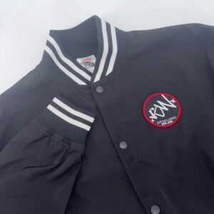 VTG Vision Street Wear Mens Black Varsity‎ Bomber Jacket Skate Skateboard Size M